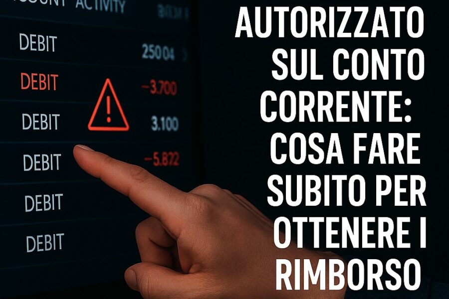 Addebito non autorizzato sul conto corrente: cosa fare per ottenere il rimborso