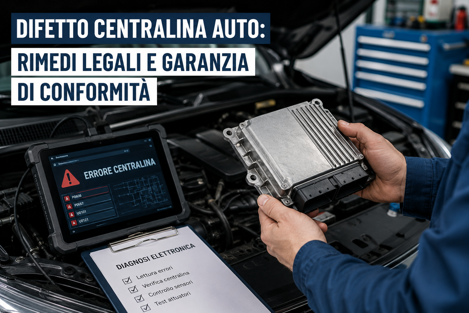 Diagnosi in officina di un problema AdBlue segnalato dopo l’acquisto dell’auto