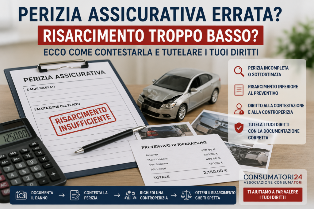 Perizia assicurativa errata: contestazione del risarcimento troppo basso
