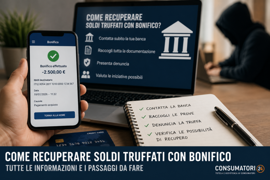 Come recuperare soldi truffati con bonifico