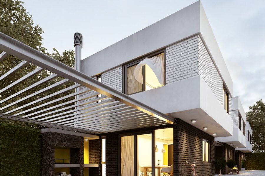 Pergola moderna installata presso un'abitazione, immagine illustrativa per contratti di fornitura e posa